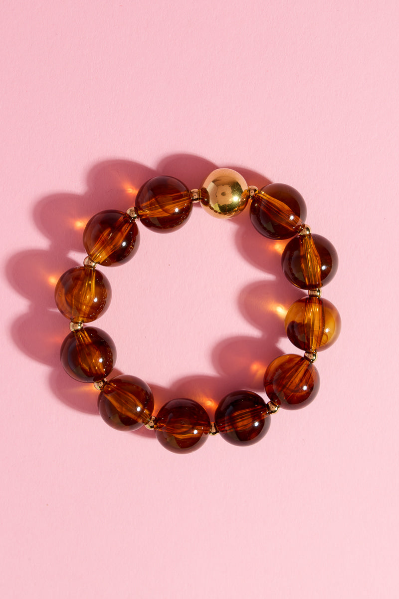 Honey Glaze Beaded Resin Bracelet