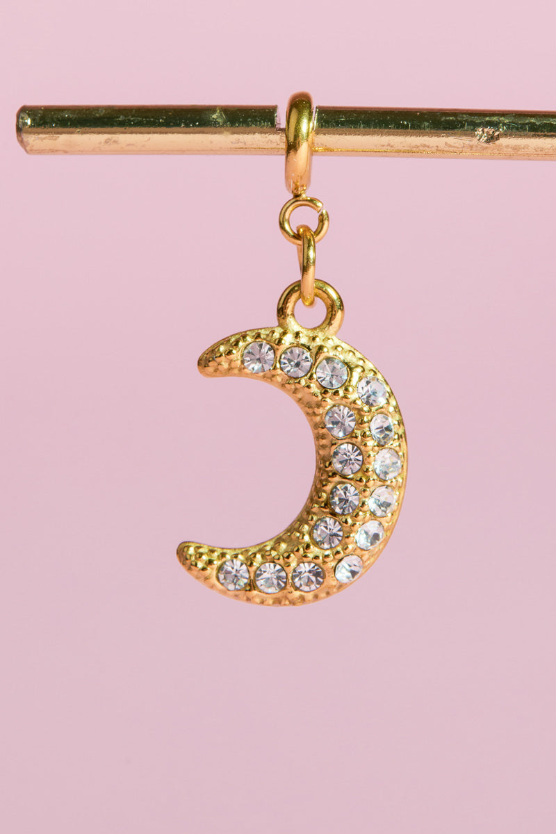 Moon Charm With Spring Clip