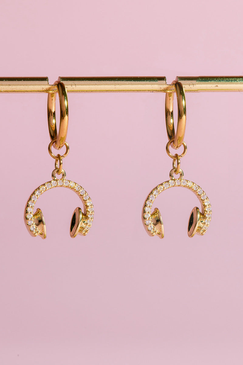 Can't Live Without Music Charm Dangle Earrings
