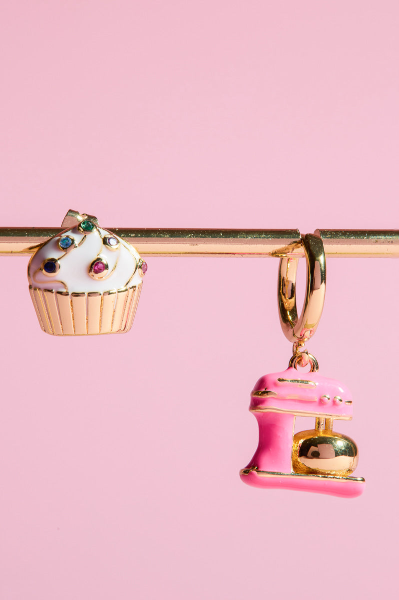 Baking Cake Charm Dangle + Stud Earring
