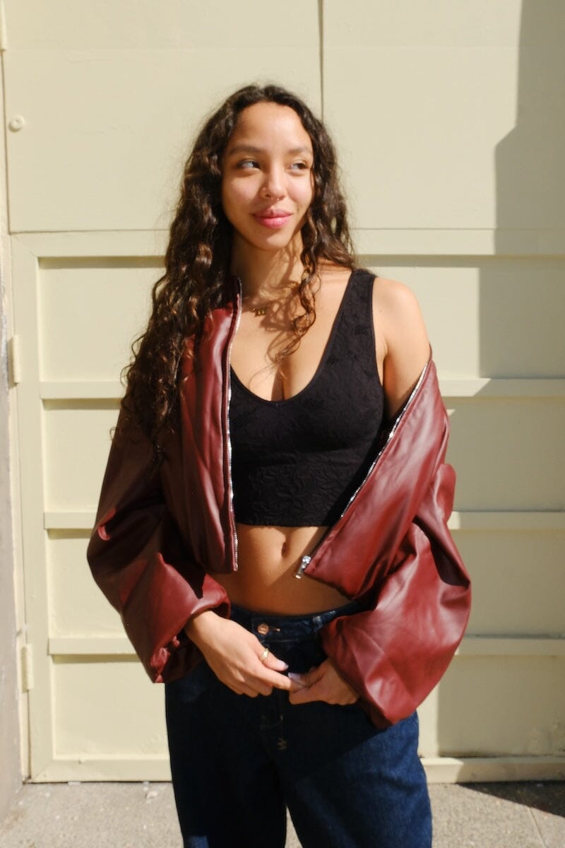 Aileen Lace V Neck Tank Top Top mure + grand Black