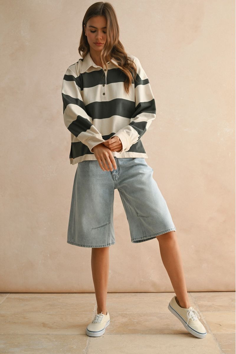 Aisha Long Sleeve Wide Panel Knitted Sweatshirt Clothing Pretty Garbage