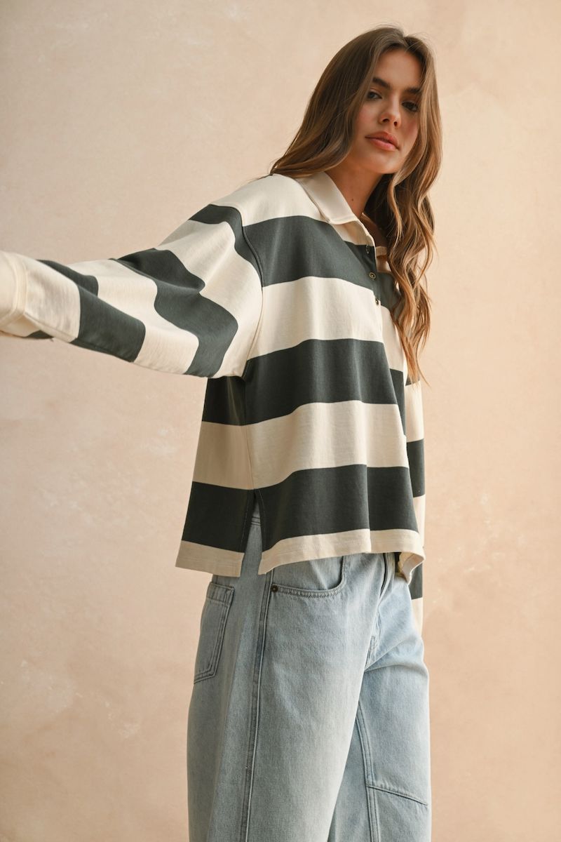 Aisha Long Sleeve Wide Panel Knitted Sweatshirt Clothing Pretty Garbage