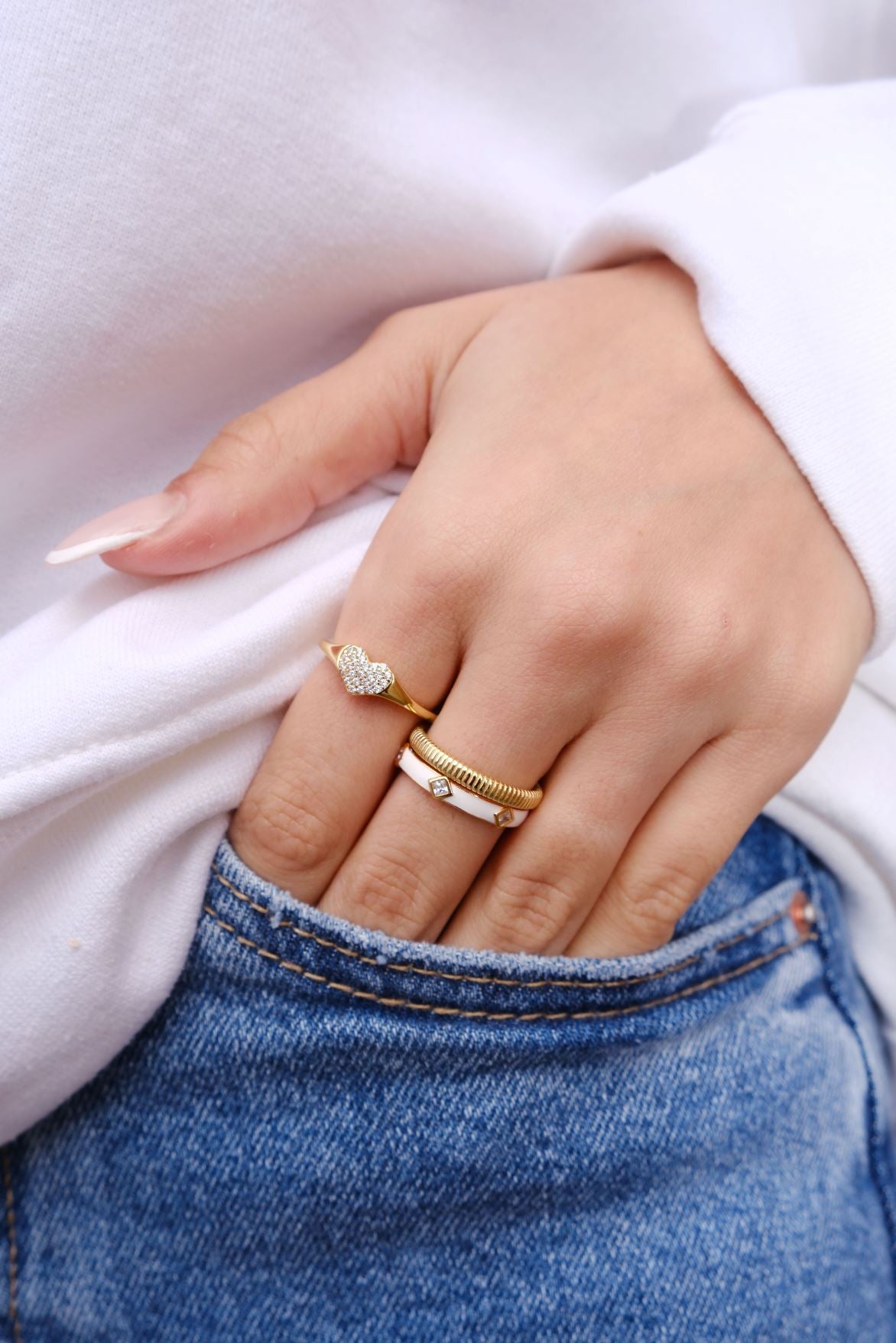 Amelia Thin Band Sterling Silver Ring Rings mure + grand