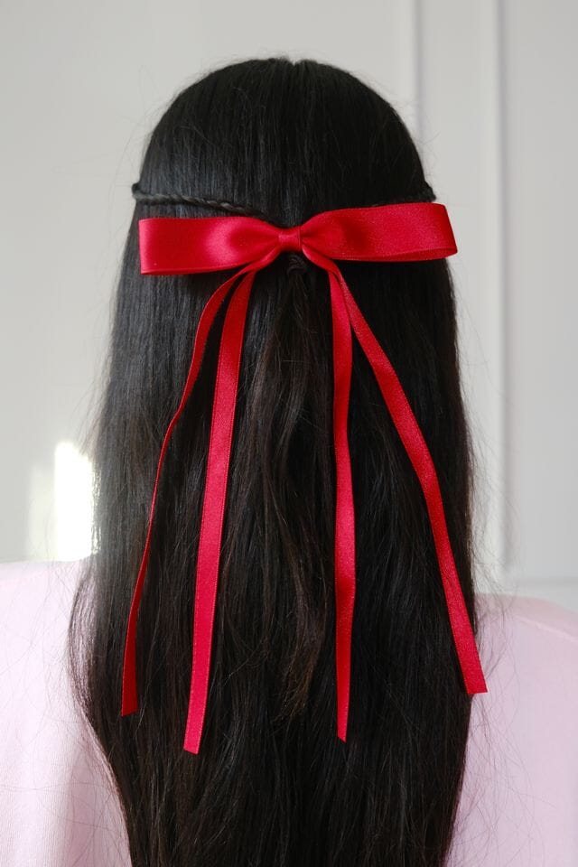 Angelina Bow Hair Clip Hair Accessory mure + grand Red