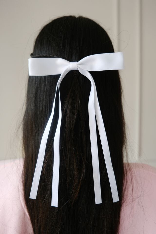 Angelina Bow Hair Clip Hair Accessory mure + grand White