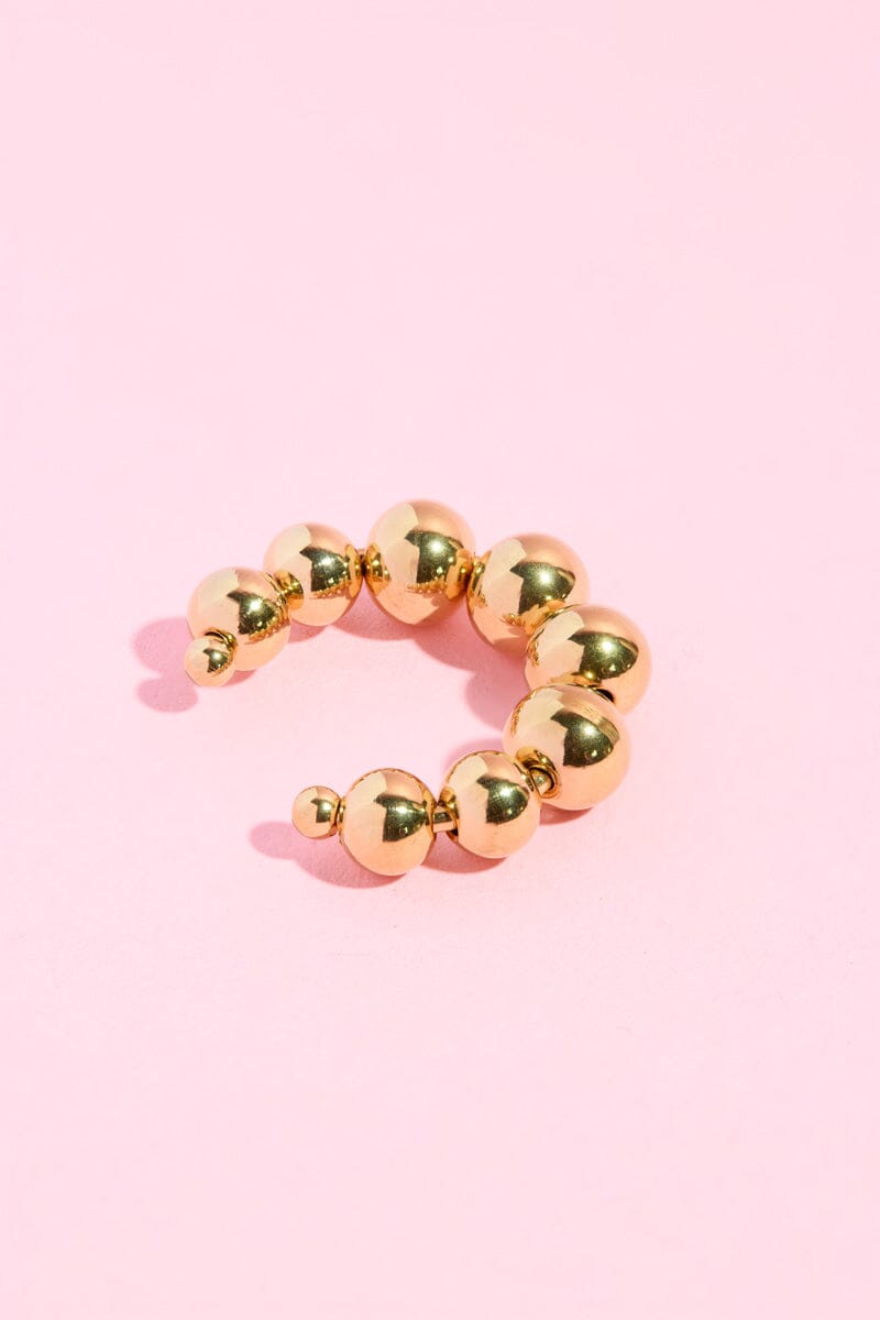 Ball Chain Ear Cuff Earring mure + grand Gold