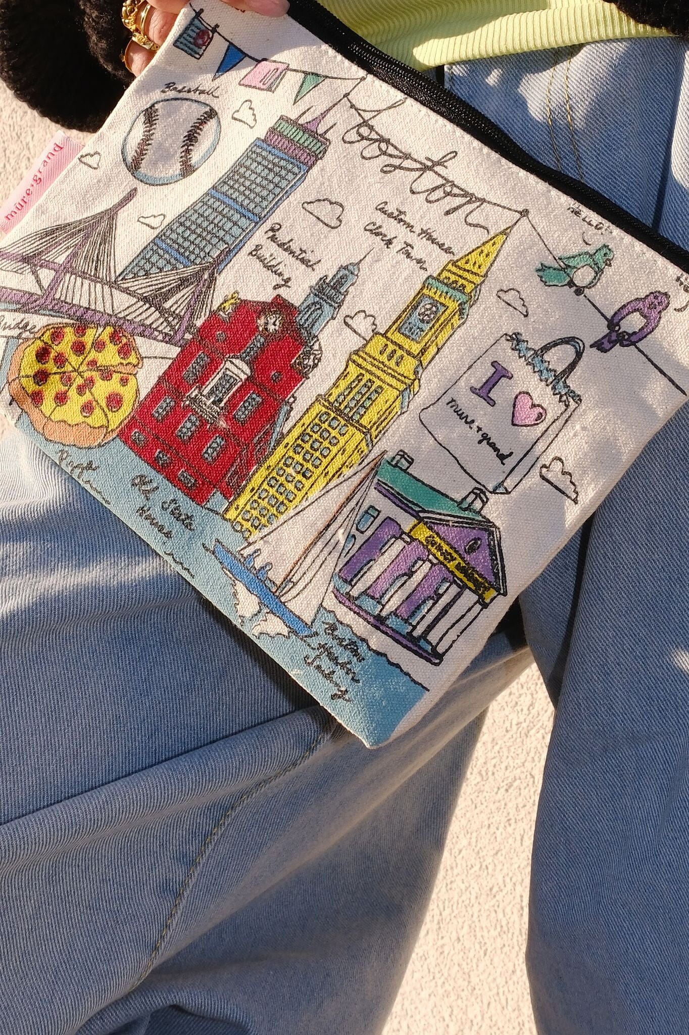 Boston Illustration Canvas Pouch Inspirational Canvas Pouch Mure + Grand