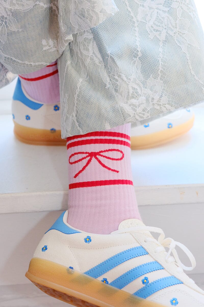 Bow Coquette Tube Socks Socks mure + grand