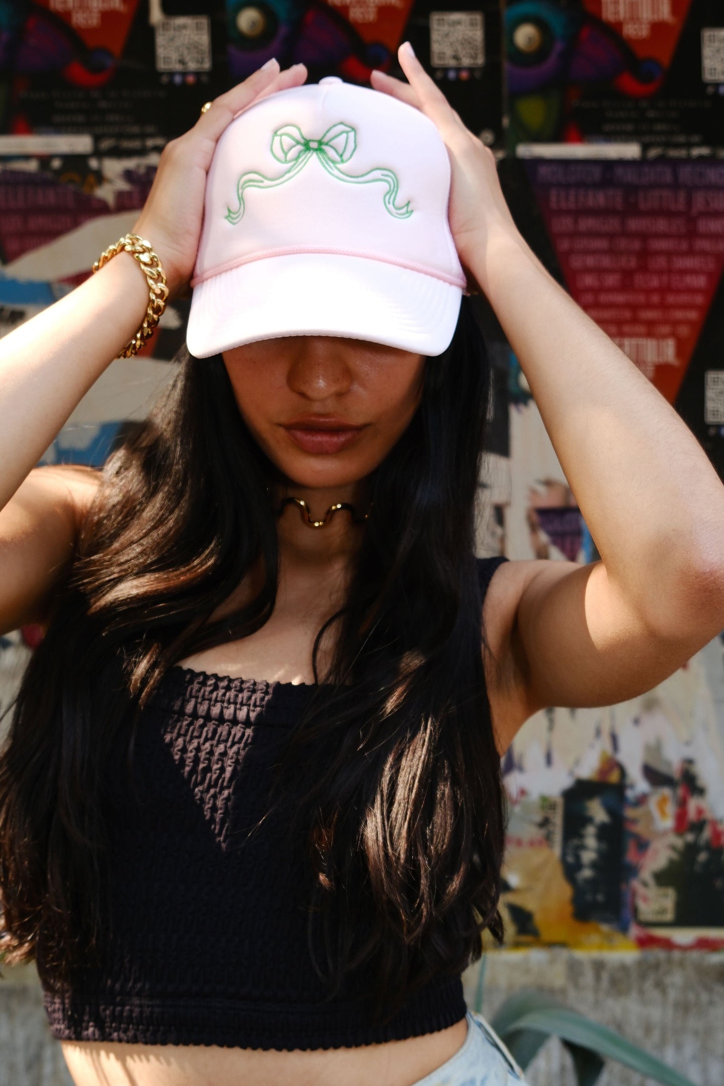 Bow Embroidered Trucker Hat Hats mure + grand