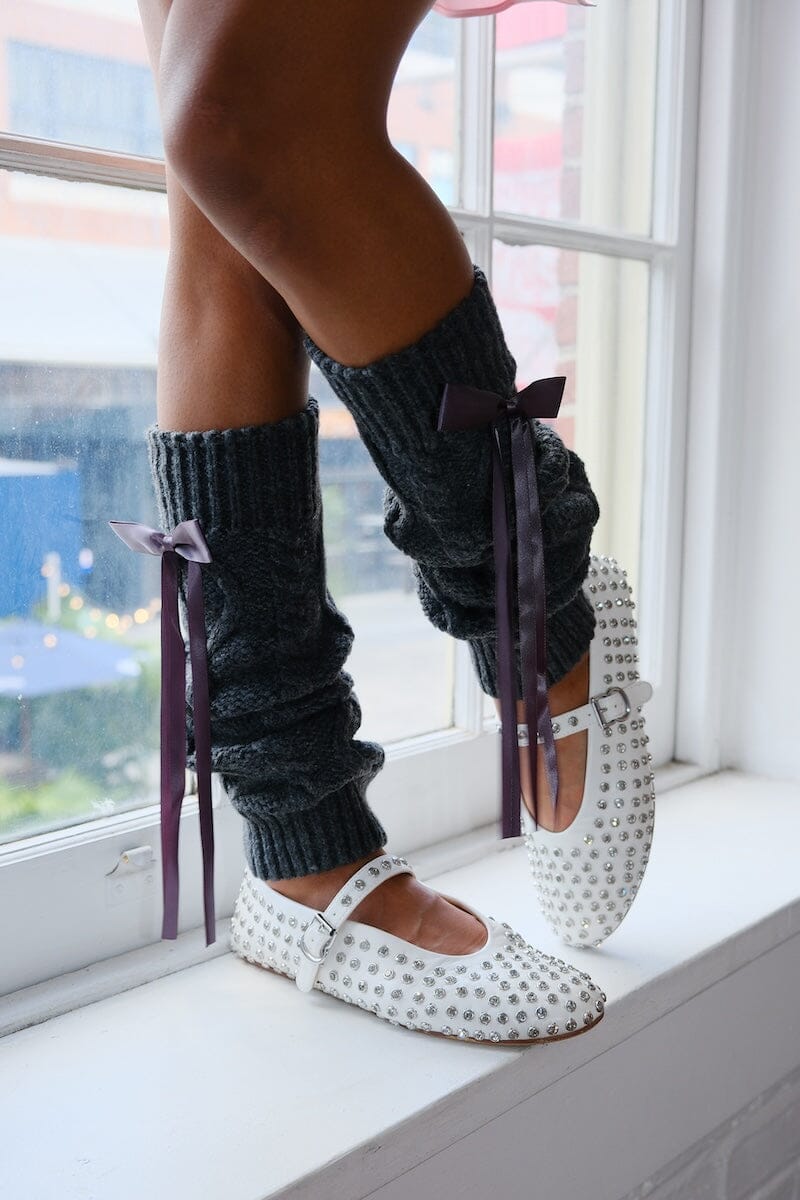 Bow Legwarmers Socks mure + grand Grey