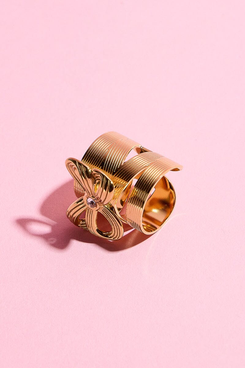 Bowtie Adjustable Stacking Ring Necklaces mure + grand Gold