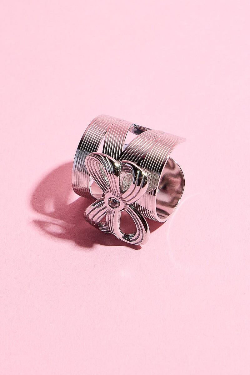 Bowtie Adjustable Stacking Ring Necklaces mure + grand Silver