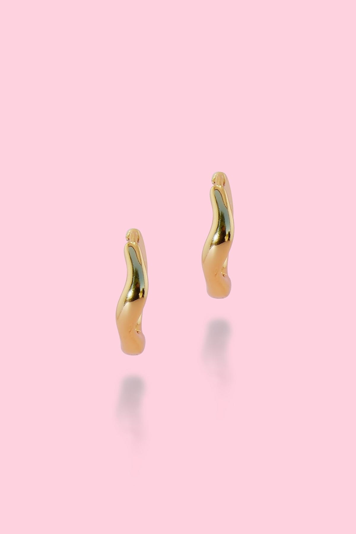 Brooks Wavy Sterling Silver Huggies Earrings mure + grand