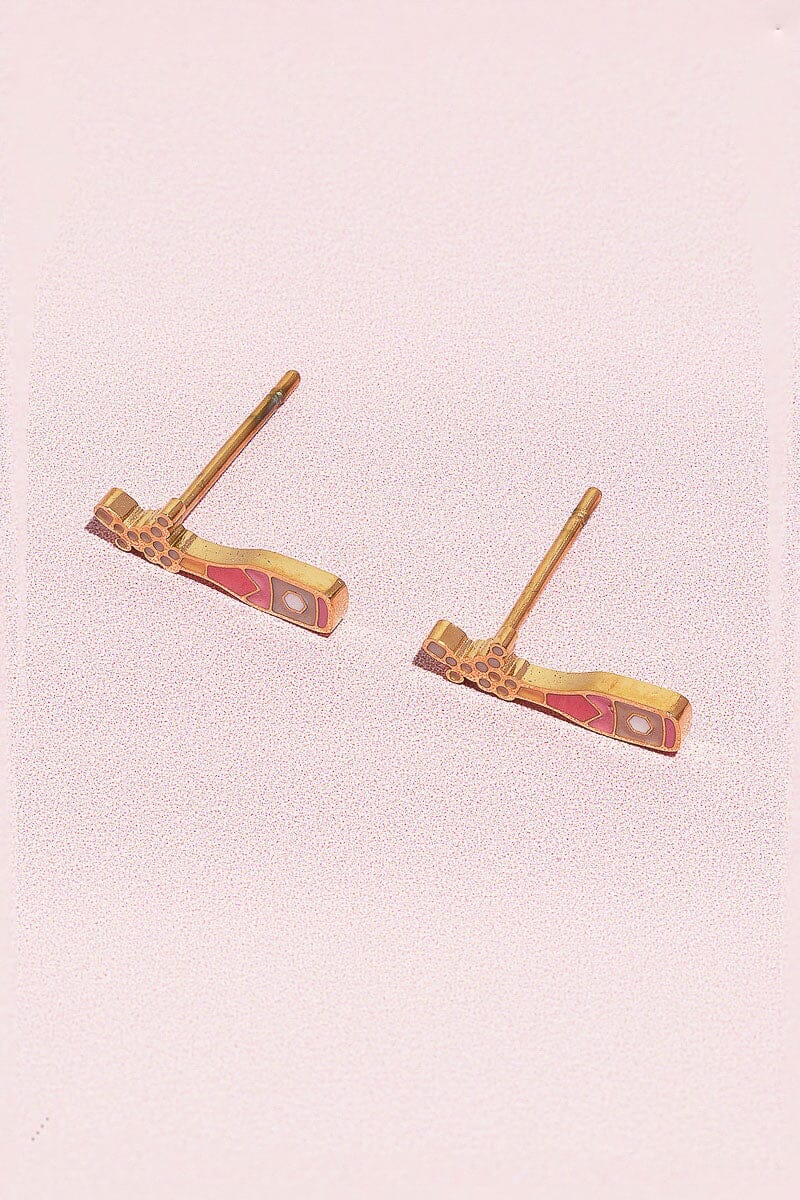 Champagne Bubbly Enamel Charm Stud Earrings Earrings mure + grand