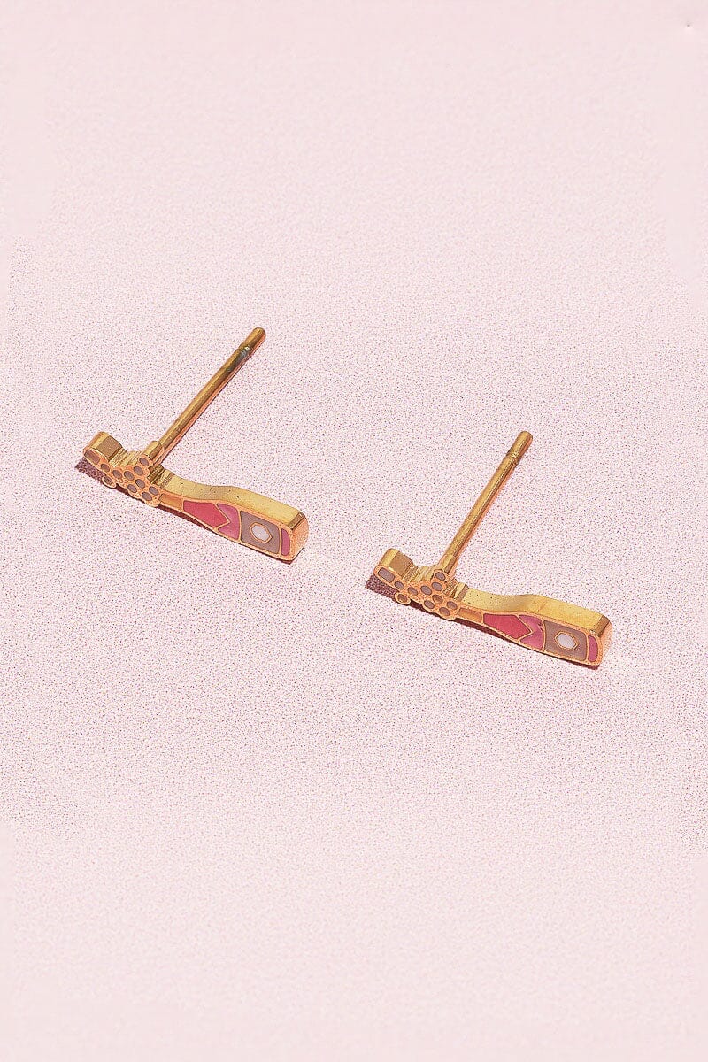 Champagne Bubbly Enamel Charm Stud Earrings Earrings mure + grand