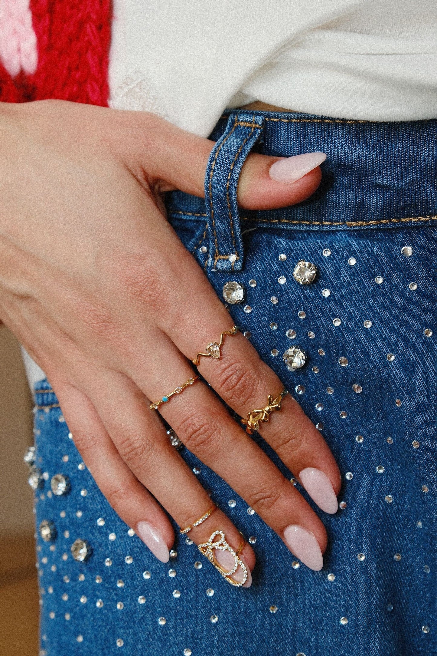 Circle Colored Gemstone Stacking Ring Rings mure + grand