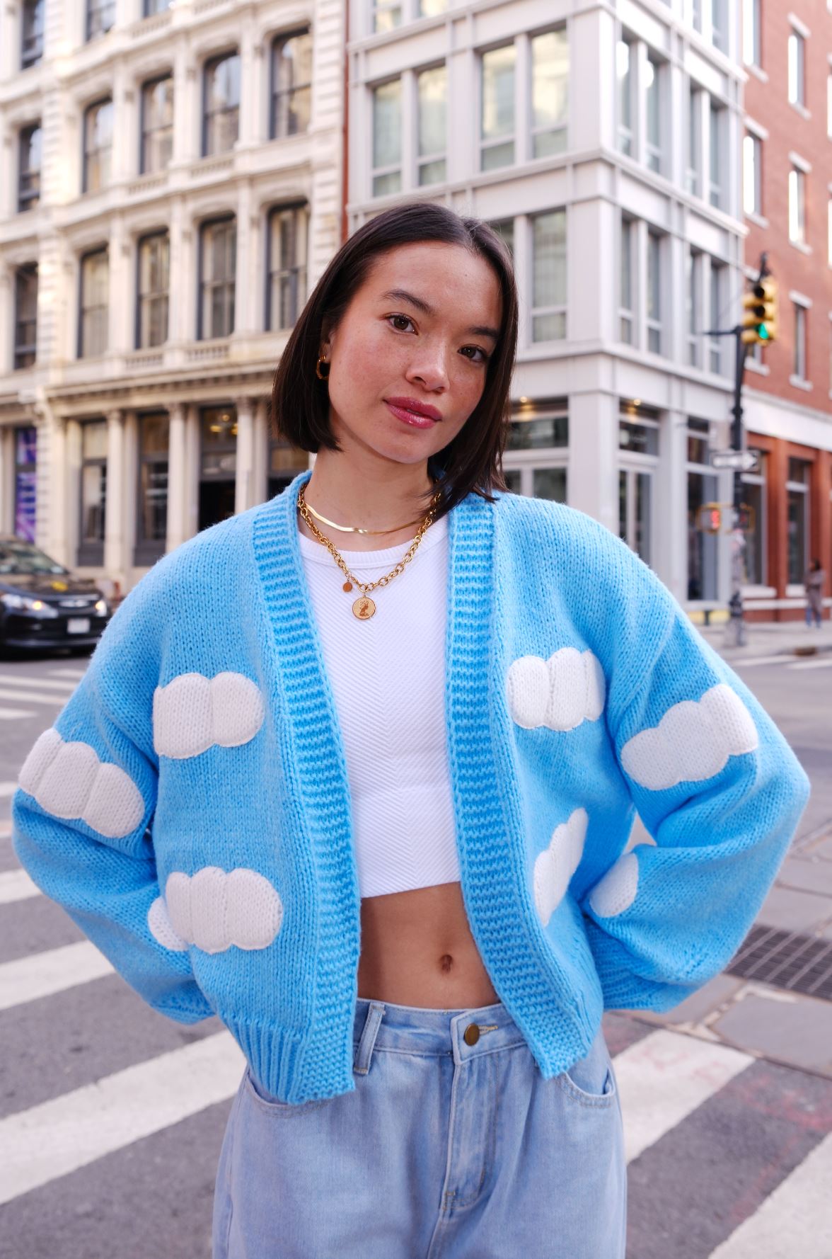 Cloudy with a Chance of Cuteness Puff Cardigan Sweater mure + grand