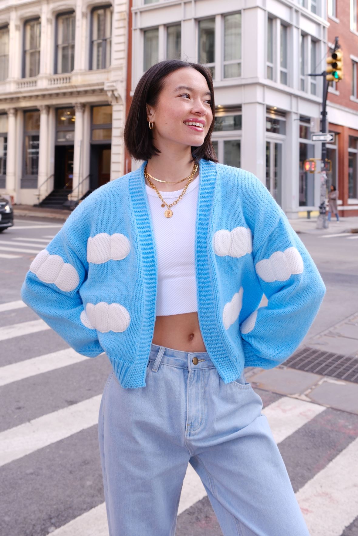 Cloudy with a Chance of Cuteness Puff Cardigan Sweater mure + grand