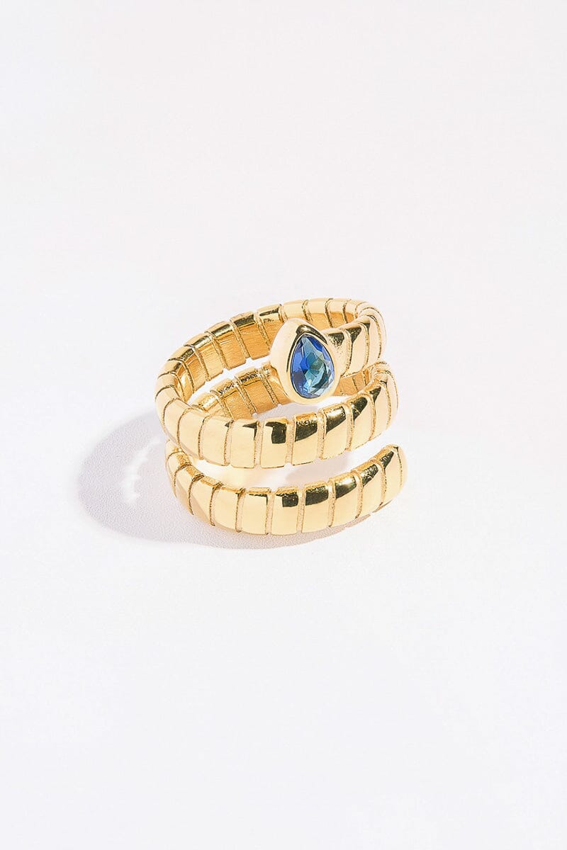 Coiled Snake Stacking Ring Rings mure + grand Blue 6 Gold