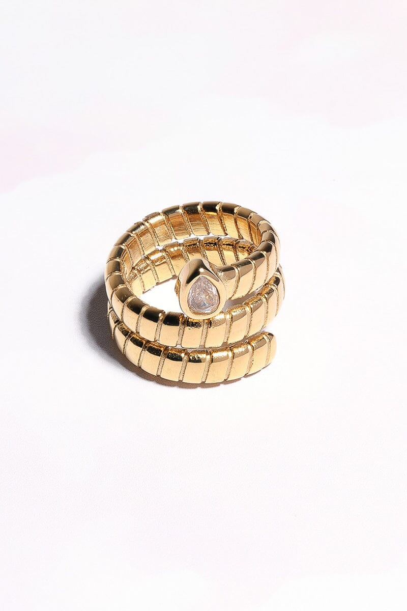 Coiled Snake Stacking Ring Rings mure + grand White 6 Gold