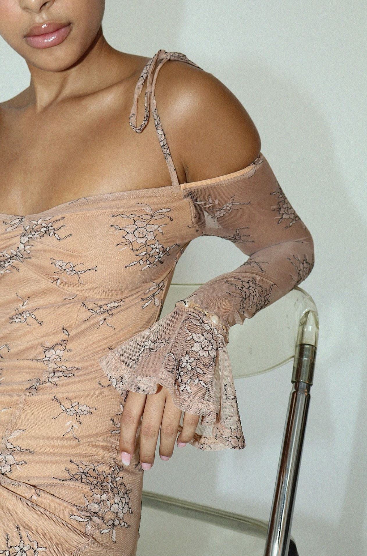 Cold Shoulder Lace Mini Dress Clothing Bailey Rose