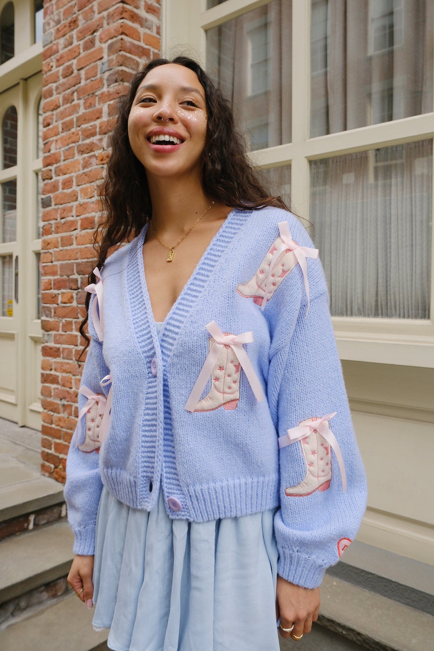 Cowgirl for Life Puff Cardigan Sweater mure + grand