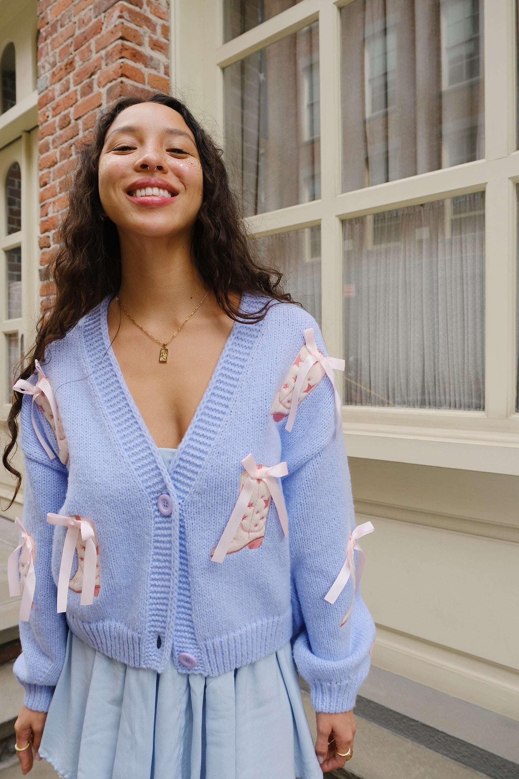 Cowgirl for Life Puff Cardigan Sweater mure + grand SM