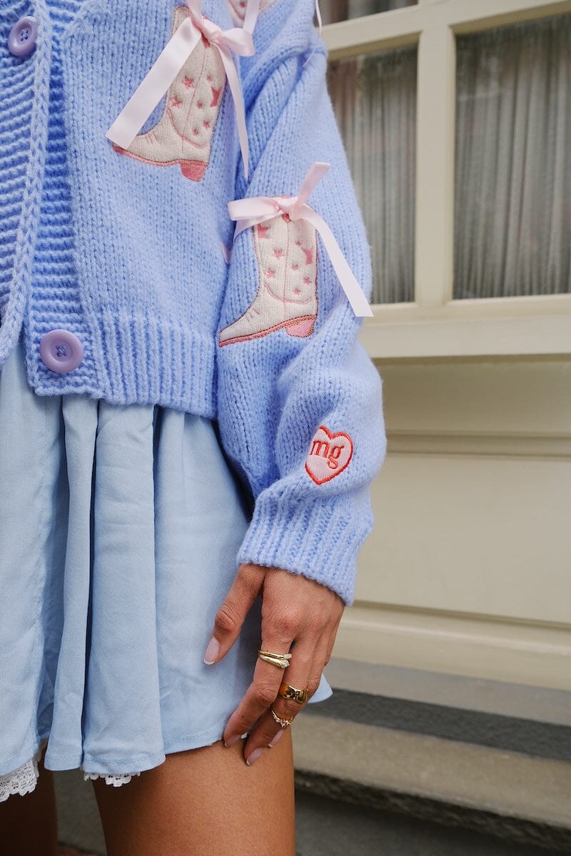 Cowgirl for Life Puff Cardigan Sweater mure + grand SM