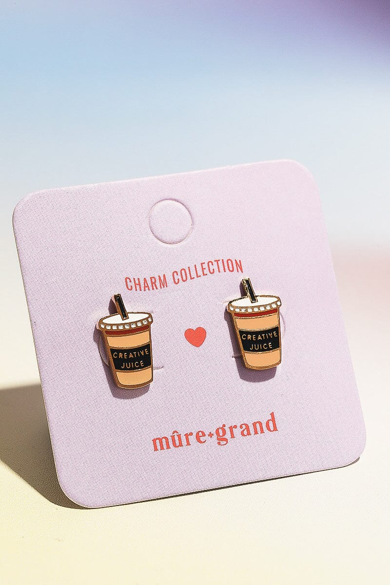Creative Juice Enamel Charm Stud Earrings Earrings Mure + Grand