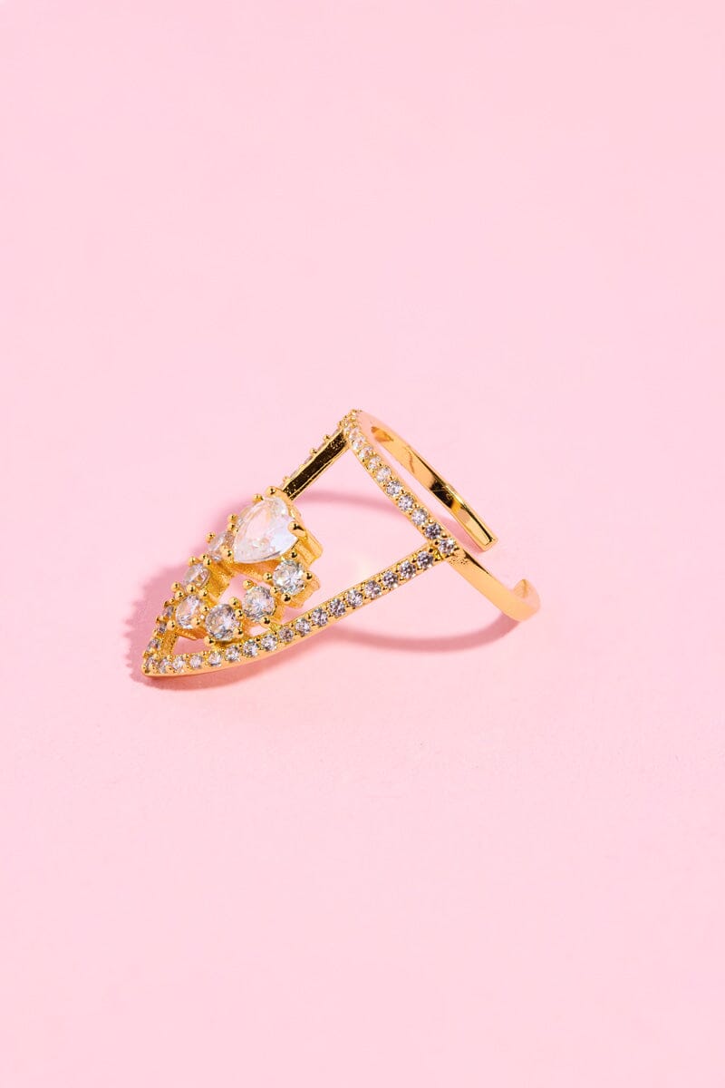 Crystal Chic Nail Ring Rings mure + grand Gold