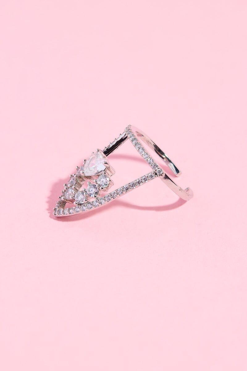 Crystal Chic Nail Ring Rings mure + grand Silver