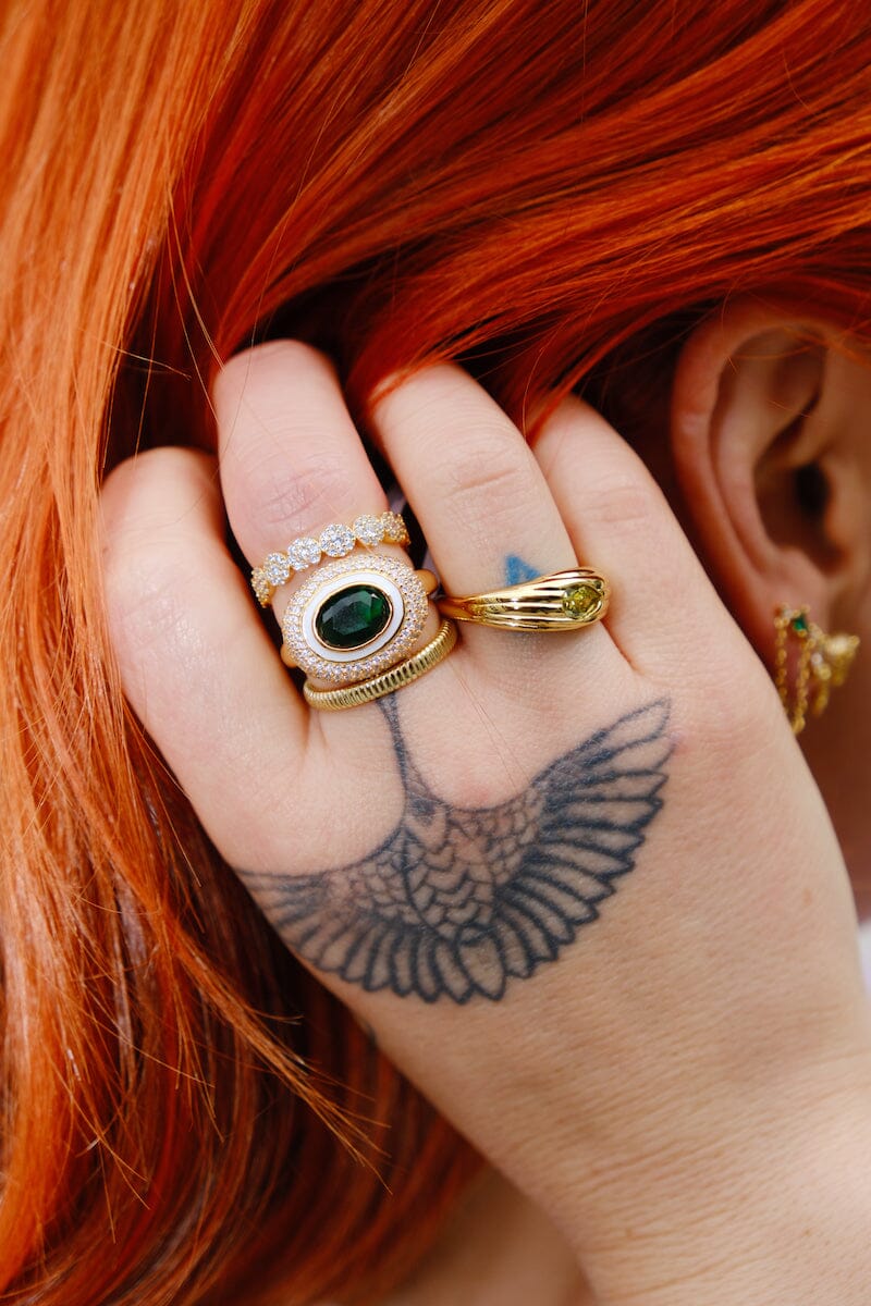 Crystal Eye Sterling Silver Ring Rings mure + grand