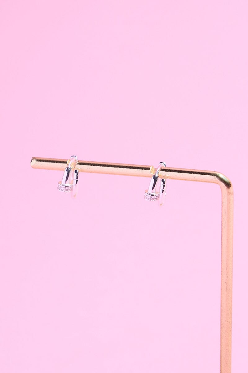 Dainty Spiral Sterling Silver Huggies Earrings mure + grand Silver