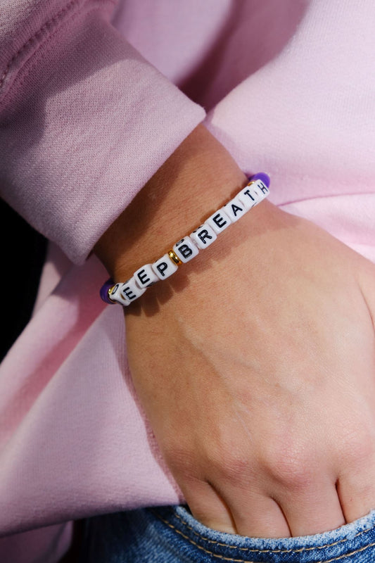 Deep Breath Inspirational Beaded Bracelet Bracelet mure + grand