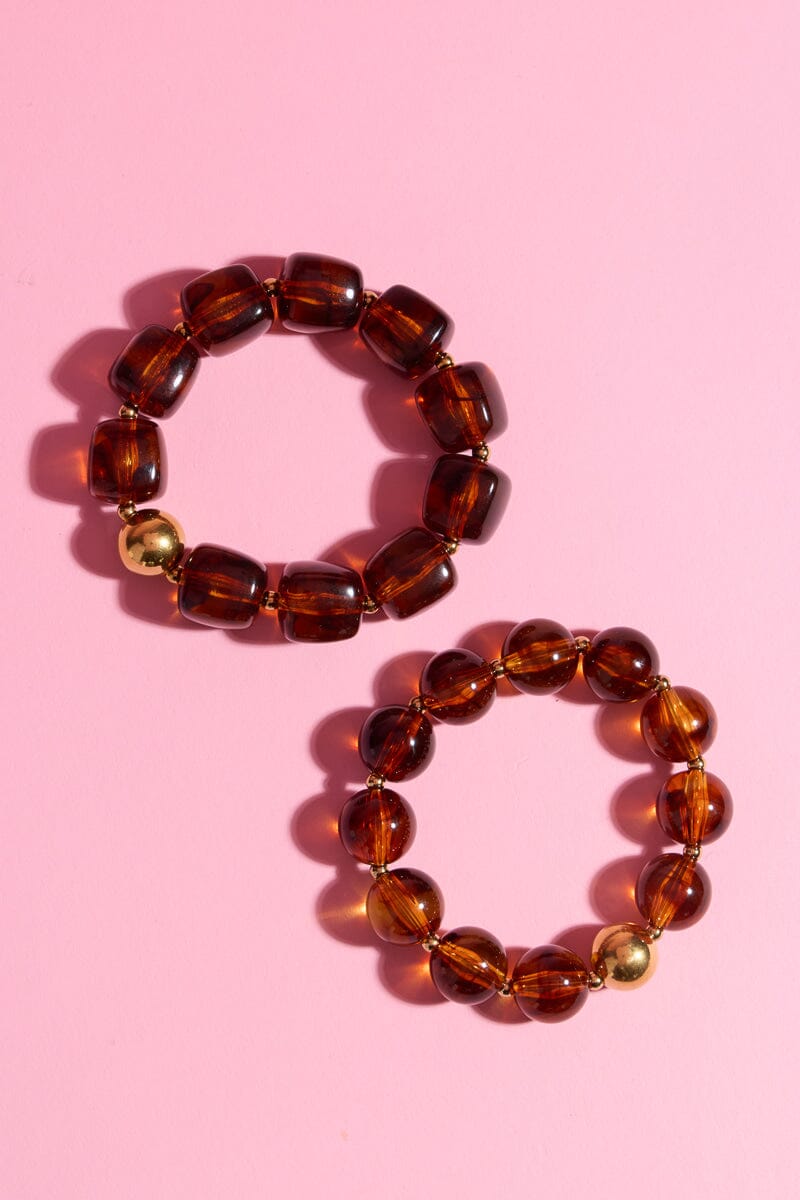 Desert Sand Chunky Beaded Resin Bracelet Bracelet mure + grand