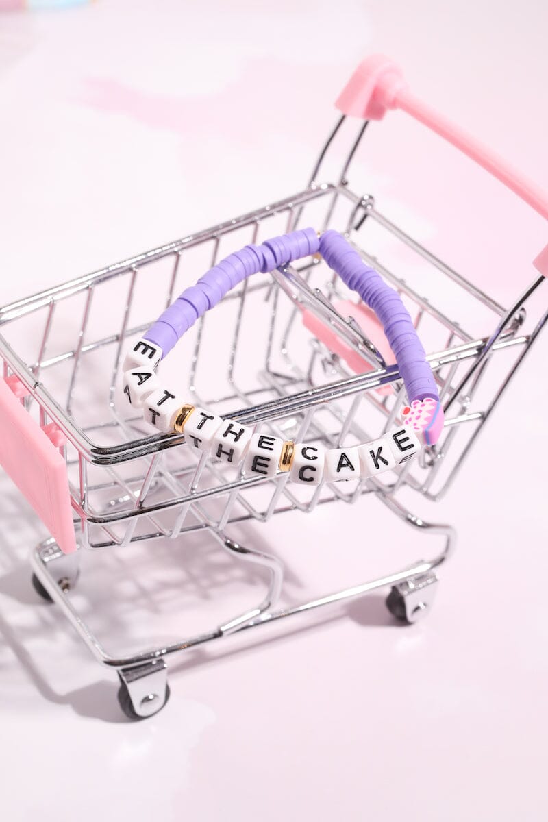 Eat the Cake Inspirational Beaded Bracelet Bracelet mure + grand