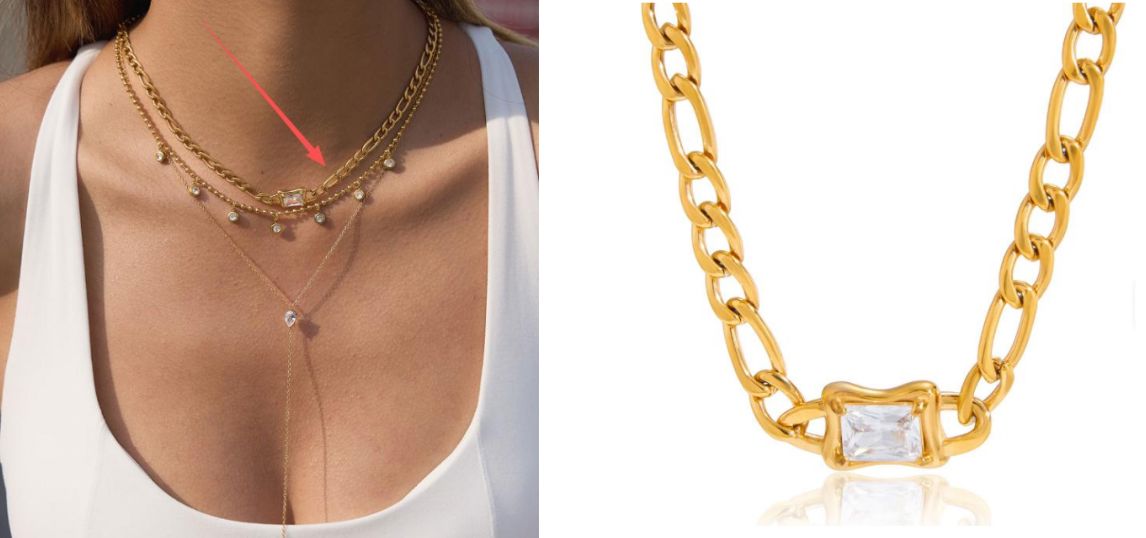 Emerald Cut Necklace Necklaces mure + grand