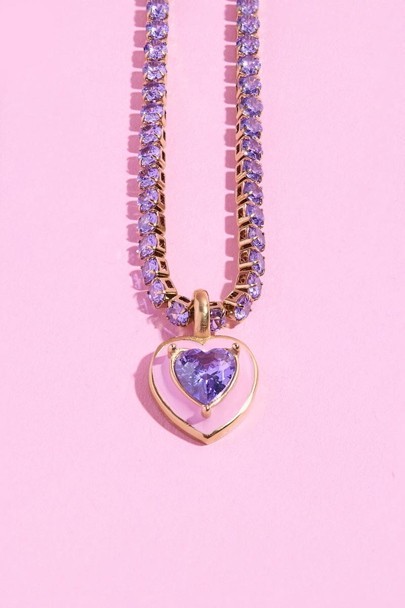 Enamel Heart Pendant Necklace Necklaces mure + grand