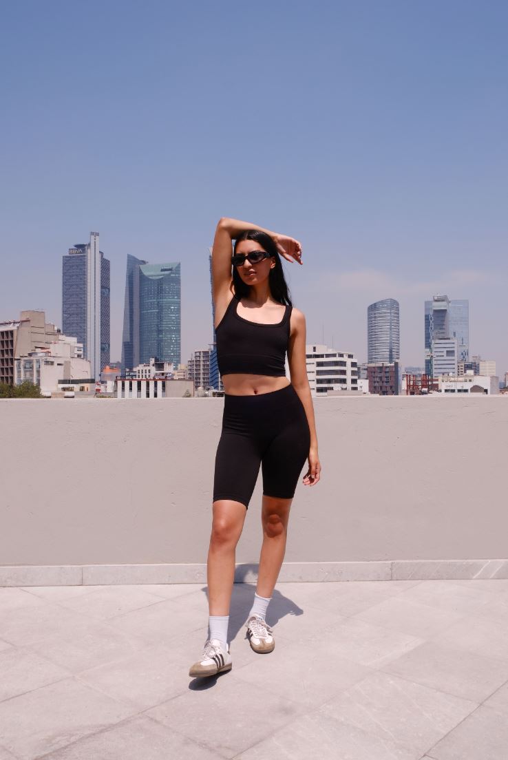 Everyone's Favorite Highwaist Ribbed Biker Shorts Bottom mure + grand Black