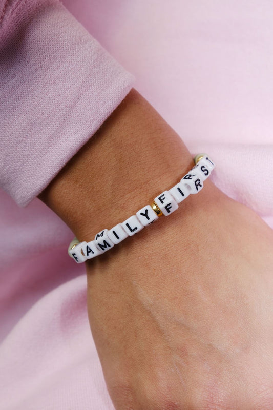 Family First Inspirational Beaded Bracelet Bracelet mure + grand
