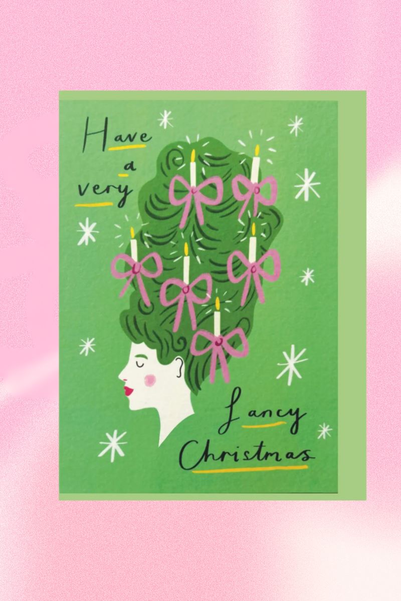 Fancy Hair Christmas Greeting Card Greeting & Note Cards Kitty Kenda Papergoods