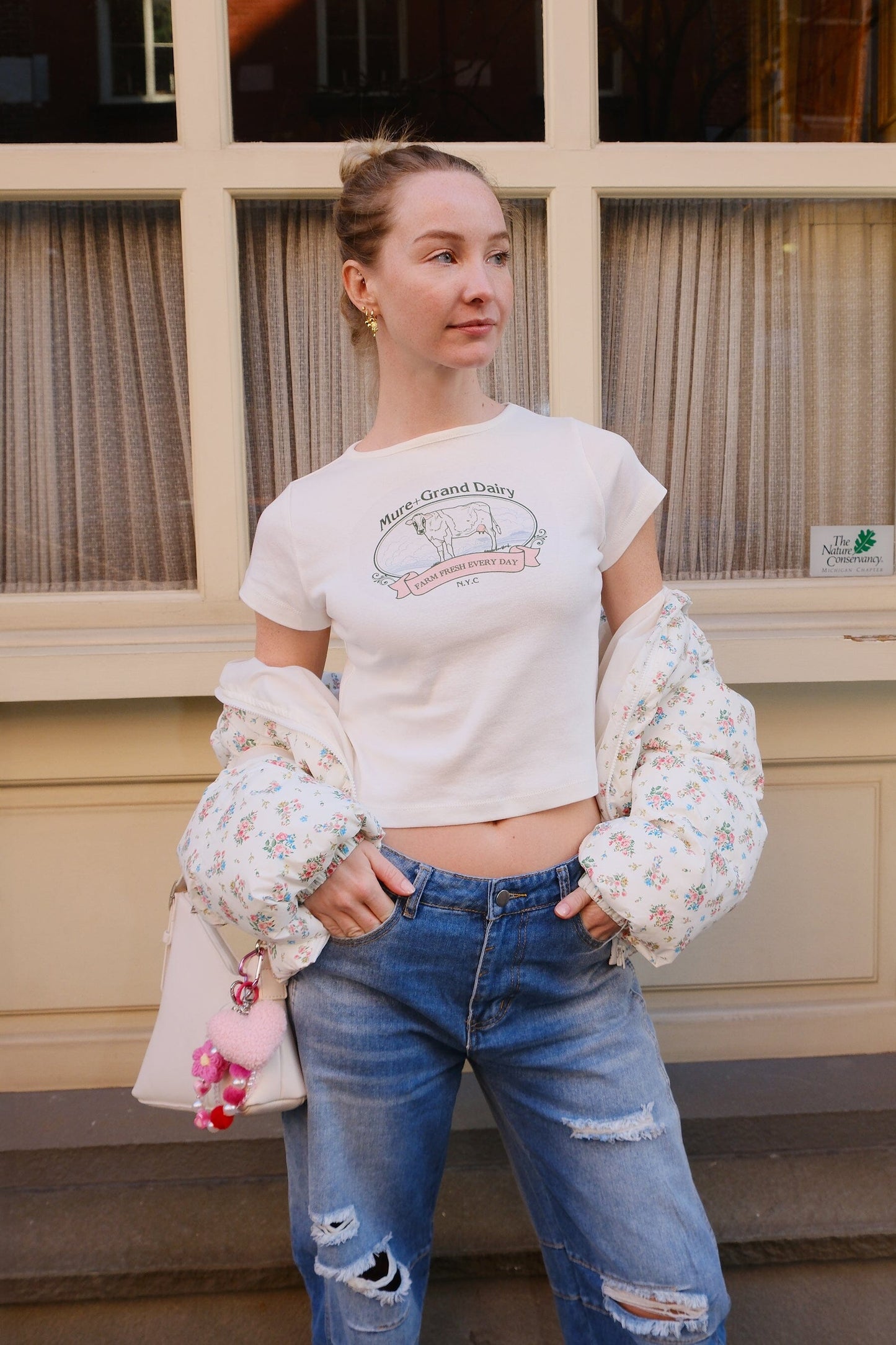 Farm Fresh Dairy Graphic Baby Tee t-shirt mure + grand