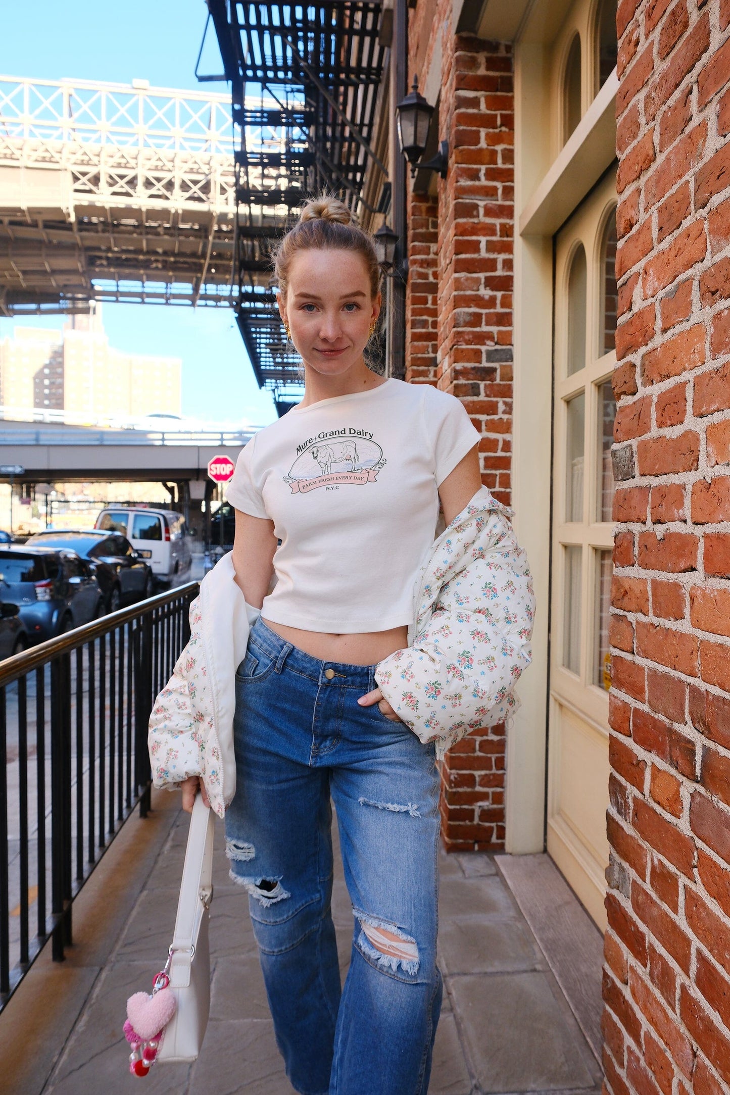Farm Fresh Dairy Graphic Baby Tee t-shirt mure + grand