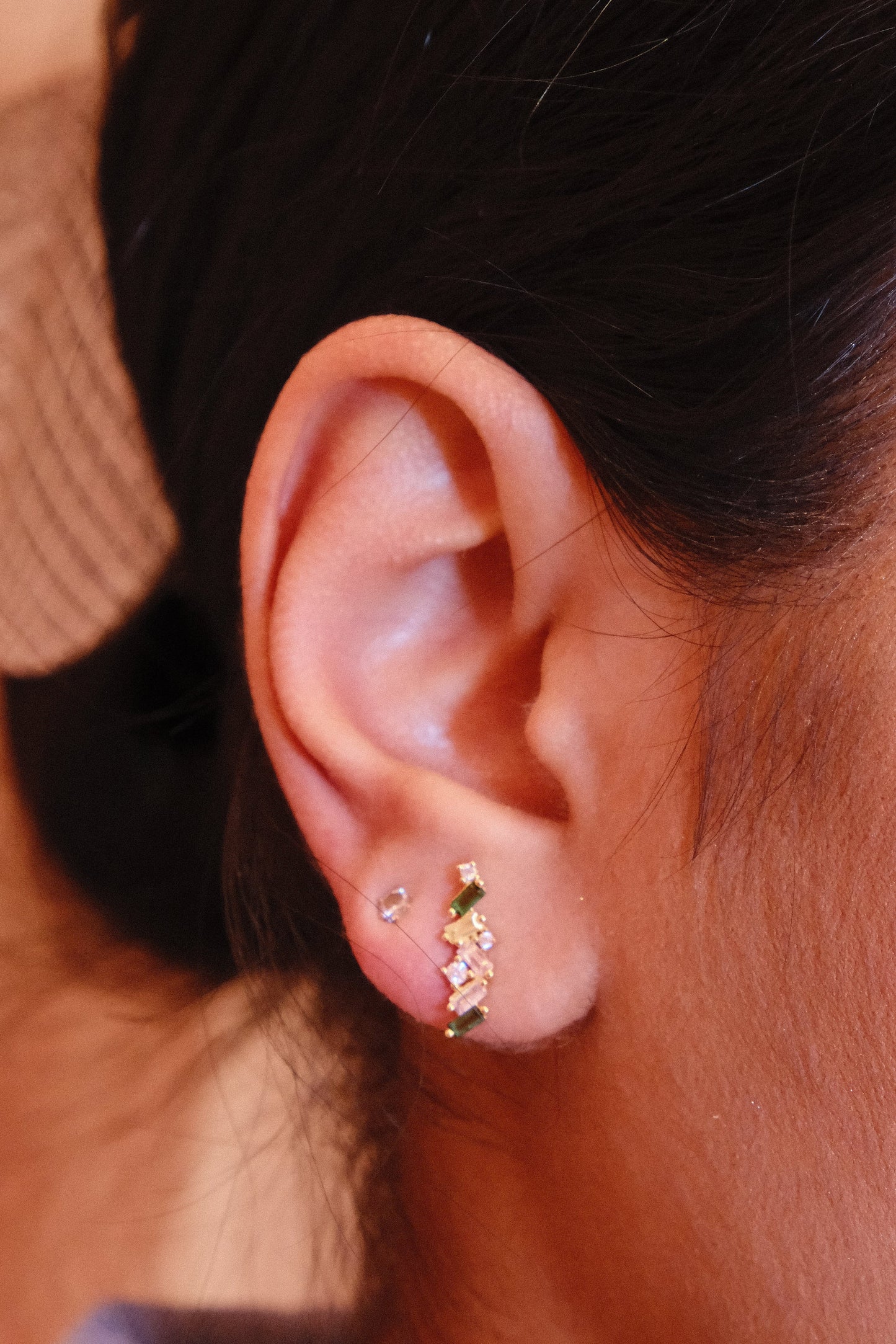 Fluorite Crystal Sterling Silver Stud Earrings Earrings mure + grand