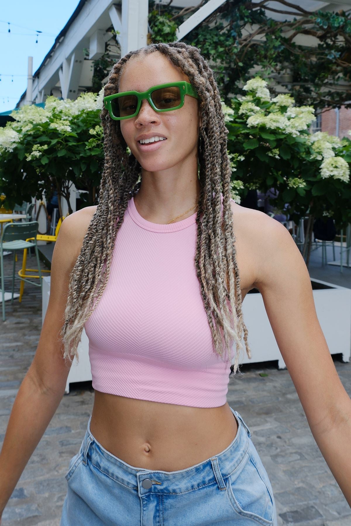 Freya High Neck Seamless Bra Top Top mure + grand Pink Lemonade