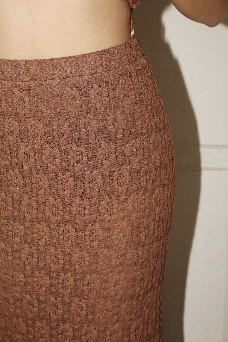 Gaia Lace Detail With Back Slit Maxi Skirt Clothing Bailey Rose