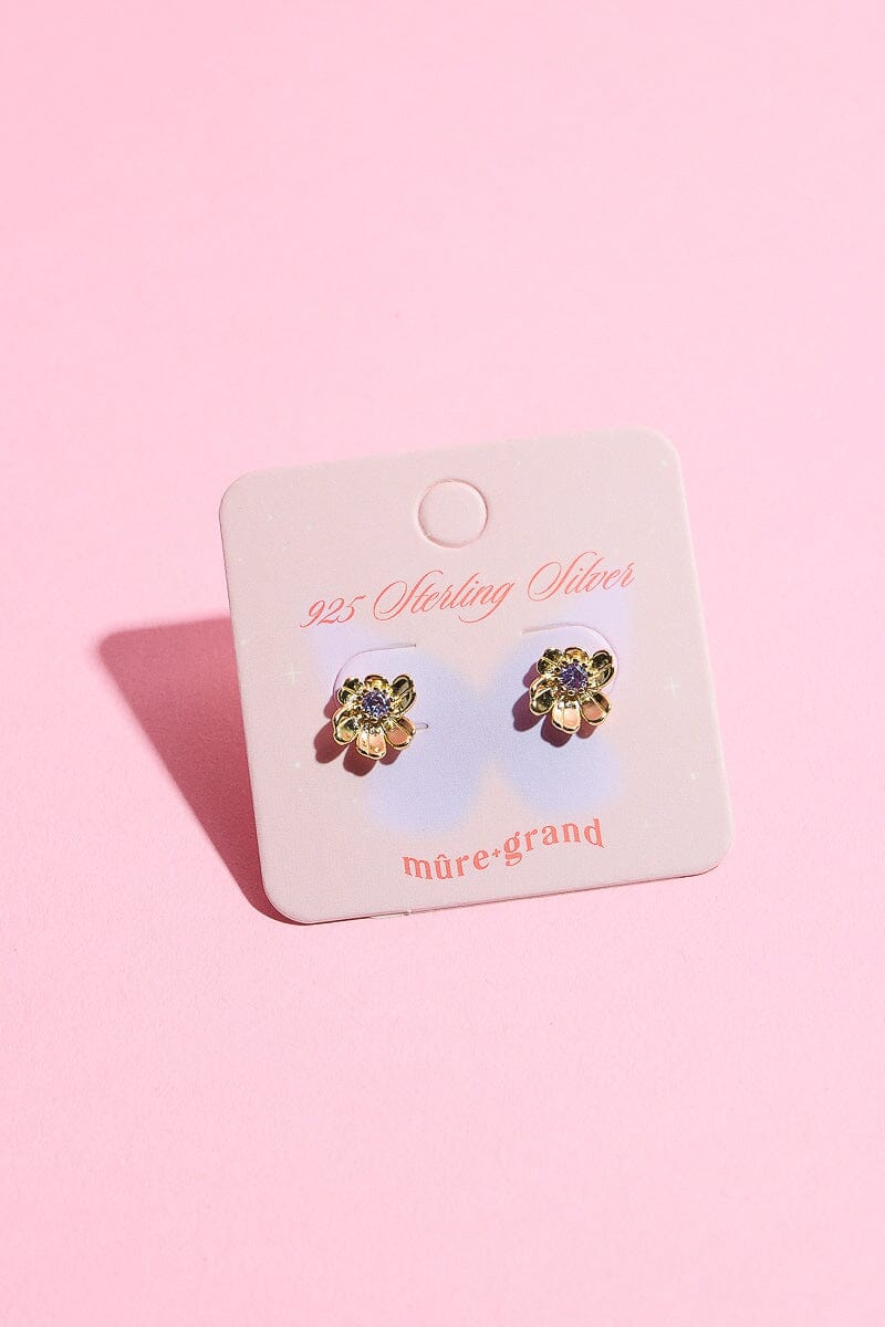 Garden Flower Sterling Silver Stud Earring Earrings mure + grand
