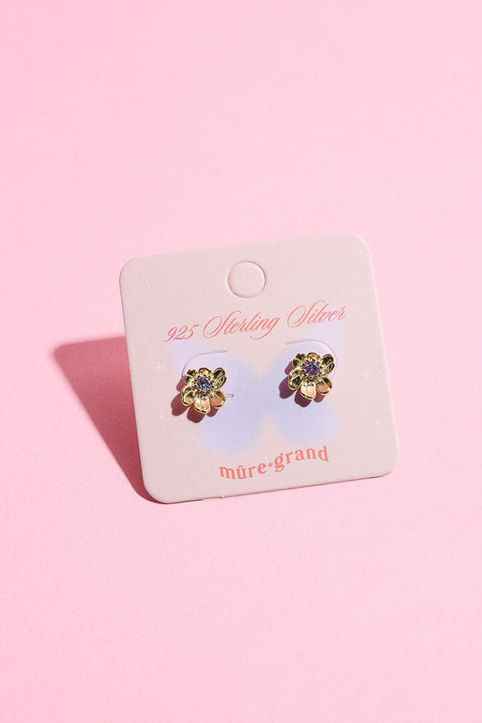 Garden Flower Sterling Silver Stud Earring Earrings mure + grand