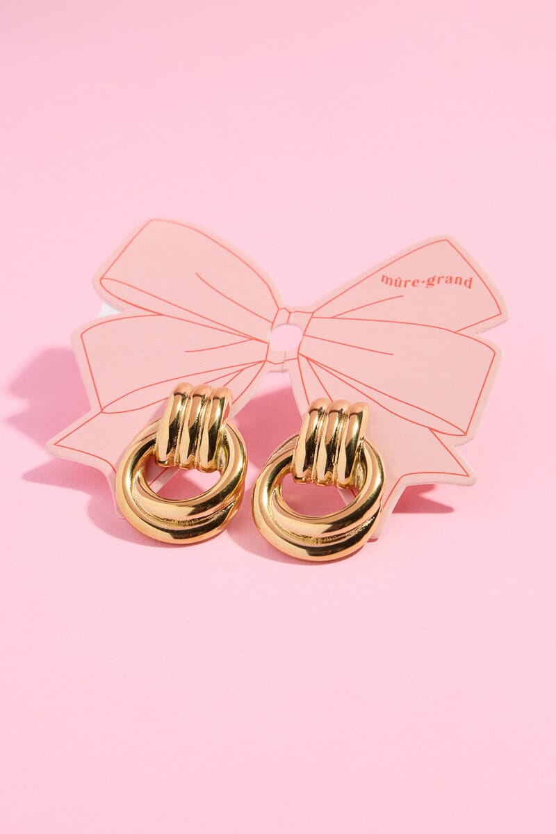 Gold Knot Statement Earrings Earrings mure + grand